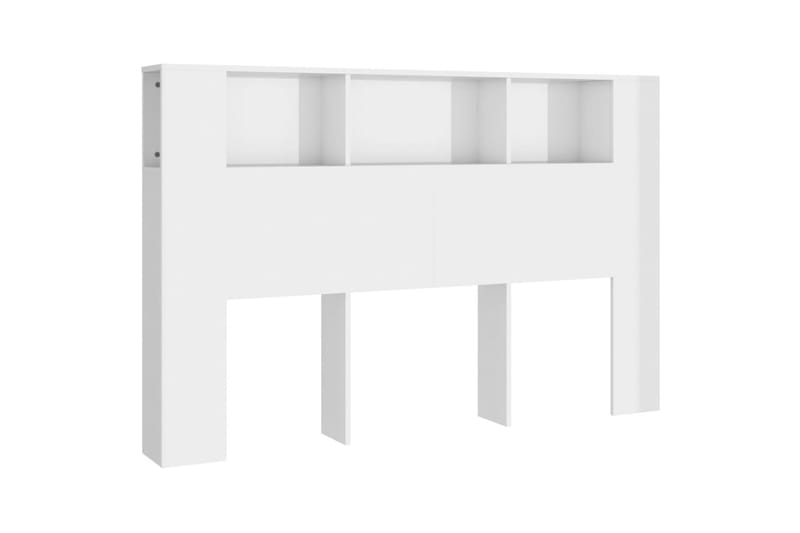 beBasic Sänggavel med förvaring vit högglans 160x18,5x104,5 cm - White - Sänggavlar & huvudgavlar
