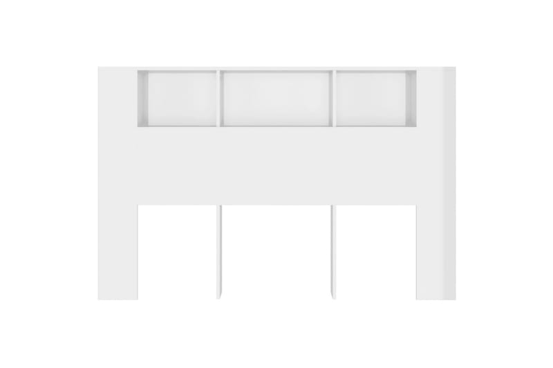 beBasic Sänggavel med förvaring vit högglans 160x18,5x104,5 cm - White - Möbler - Säng - Sängtillbehör & sänggavel - Sänggavlar & huvudgavlar