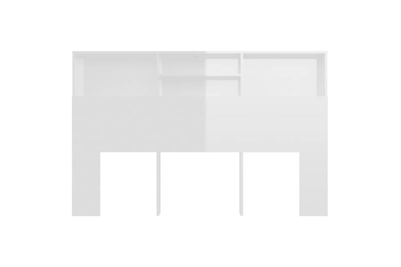 beBasic Sänggavel med förvaring vit högglans 160x19x103,5 cm - White - Sänggavlar & huvudgavlar