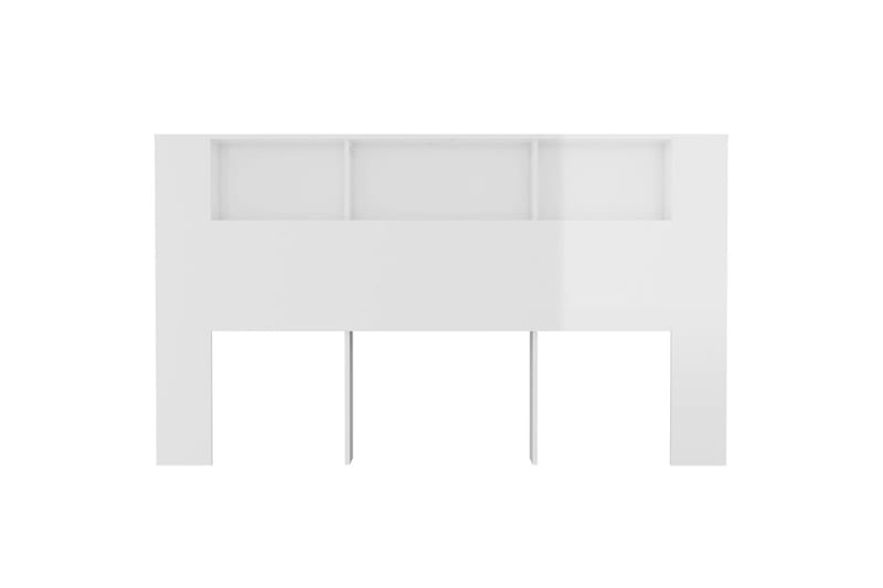 beBasic Sänggavel med förvaring vit högglans 180x18,5x104,5 cm - White - Sänggavlar & huvudgavlar