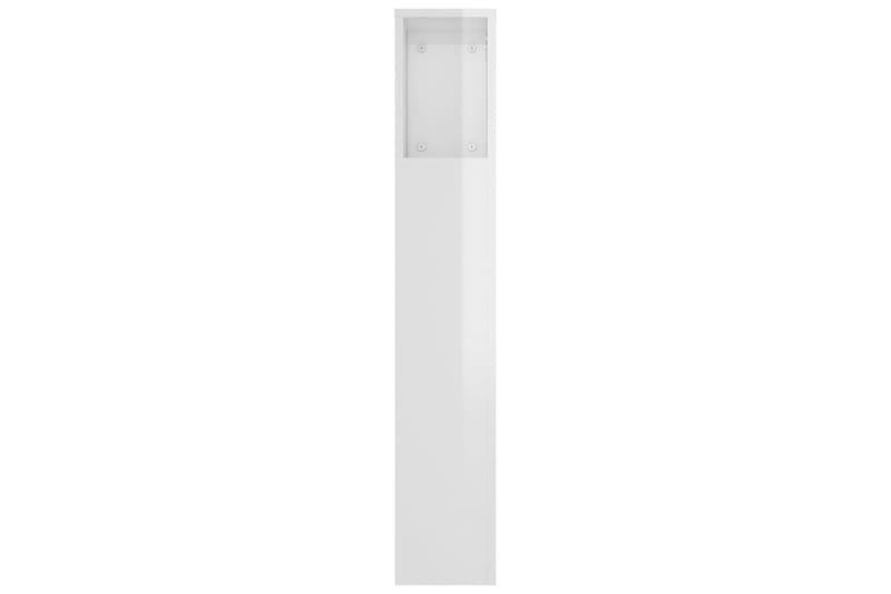 beBasic Sänggavel med förvaring vit högglans 180x18,5x104,5 cm - White - Sänggavlar & huvudgavlar