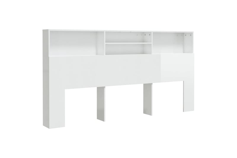beBasic Sänggavel med förvaring vit högglans 200x19x103,5 cm - White - Möbler - Säng - Sängtillbehör & sänggavel - Sänggavlar & huvudgavlar