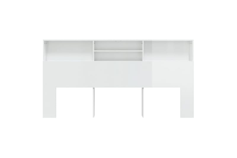 beBasic Sänggavel med förvaring vit högglans 200x19x103,5 cm - White - Sänggavlar & huvudgavlar