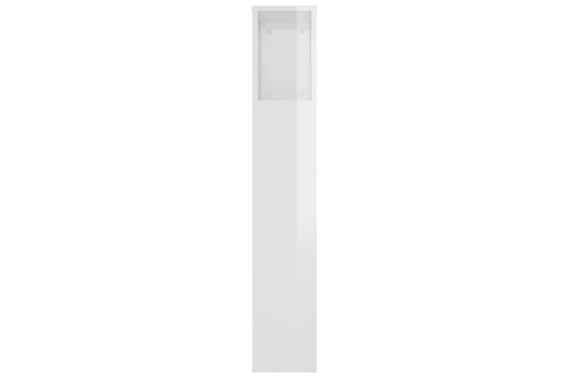 beBasic Sänggavel med förvaring vit högglans 220x18,5x104,5 cm - White - Sänggavlar & huvudgavlar