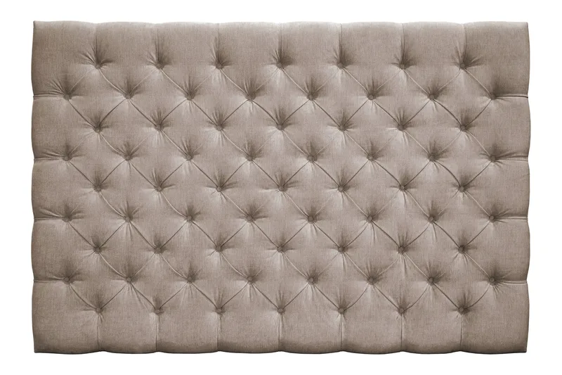 Joluma Stoppad Sänggavel & Huvudgavel 180 cm i Tyg med Knappar, Beige