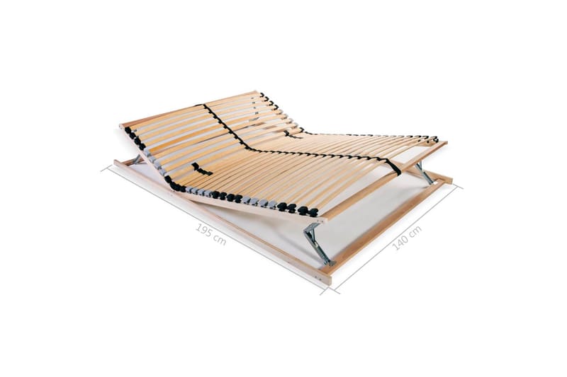 Ribbotten med 28 ribbor 7 zoner 140x200 cm - Brun - Möbler - Säng - Sängtillbehör & sänggavel - Ribbotten