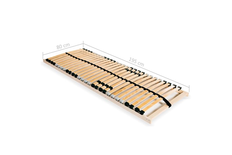 Ribbotten med 28 ribbor 7 zoner 80x200 cm - Brun - Möbler - Säng - Sängtillbehör & sänggavel - Ribbotten