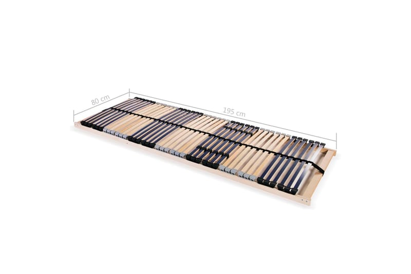 Ribbotten med 42 ribbor 7 zoner 80x200 cm - Brun - Möbler - Säng - Sängtillbehör & sänggavel - Ribbotten