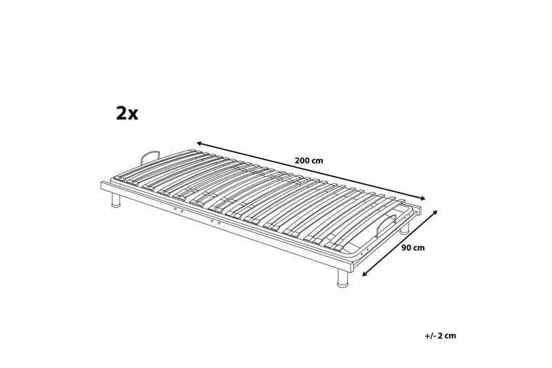 Tameaka Ribbotten Manuellt Justerbar 180x200 cm - Silver - Ribbotten