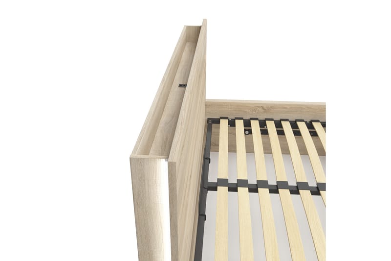 Alginet Sängskena 12x138 cm med USB - Brun - Möbler - Säng - Sängtillbehör & sänggavel - Sängförvaring