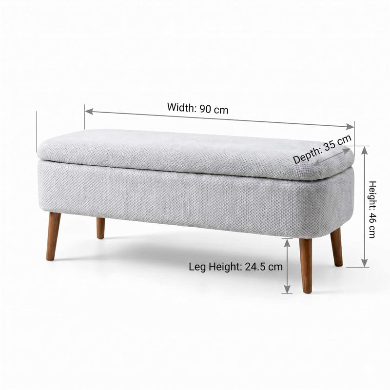 Armenia Sängkista 90 cm - Ljusgrå, Brun - Möbler - Säng - Sängtillbehör & sänggavel - Sängförvaring
