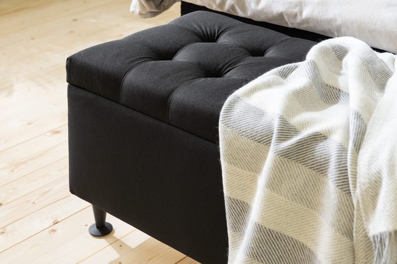 Ella Sängkista 140 cm Djuphäftad - Svart - Möbler - Säng - Sängtillbehör & sänggavel - Sängförvaring