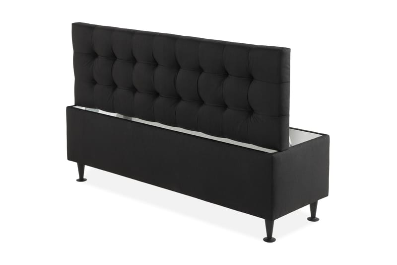 Ella Sängkista 140 cm Rutig - Svart - Möbler - Säng - Sängtillbehör & sänggavel - Sängförvaring