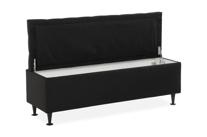 Ella Sängkista 140 cm Rutig - Svart - Möbler - Säng - Sängtillbehör & sänggavel - Sängförvaring