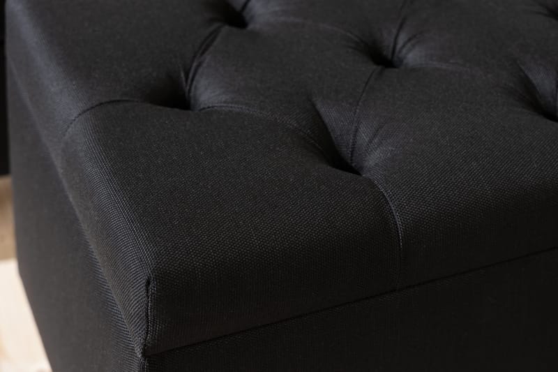 Ella Sängkista 140 cm Rutig - Svart - Möbler - Säng - Sängtillbehör & sänggavel - Sängförvaring