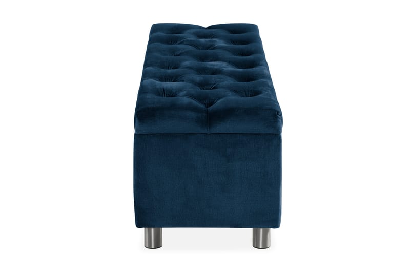 Ella Sängkista 140cm Djuphäftad - Blå/Sammet - Möbler - Säng - Sängtillbehör & sänggavel - Sängförvaring