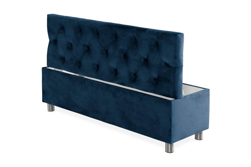 Ella Sängkista 140cm Djuphäftad - Blå/Sammet - Möbler - Säng - Sängtillbehör & sänggavel - Sängförvaring