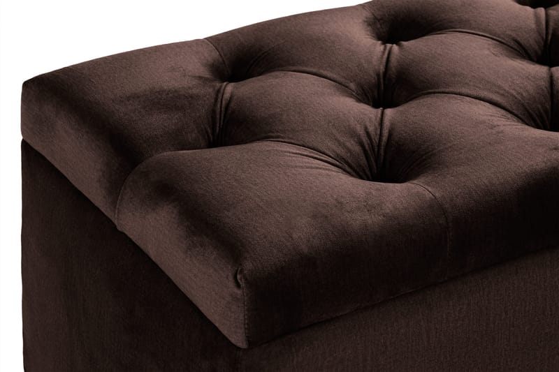 Ella Sängkista 140cm Djuphäftad - Brun/Sammet - Möbler - Säng - Sängtillbehör & sänggavel - Sängförvaring