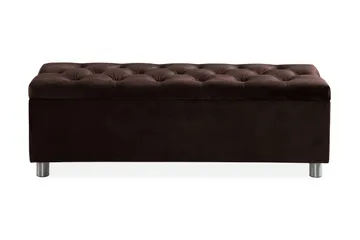 Ella Sängkista 140cm Djuphäftad - Brun/Sammet - Möbler - Säng - Sängtillbehör & sänggavel - Sängförvaring