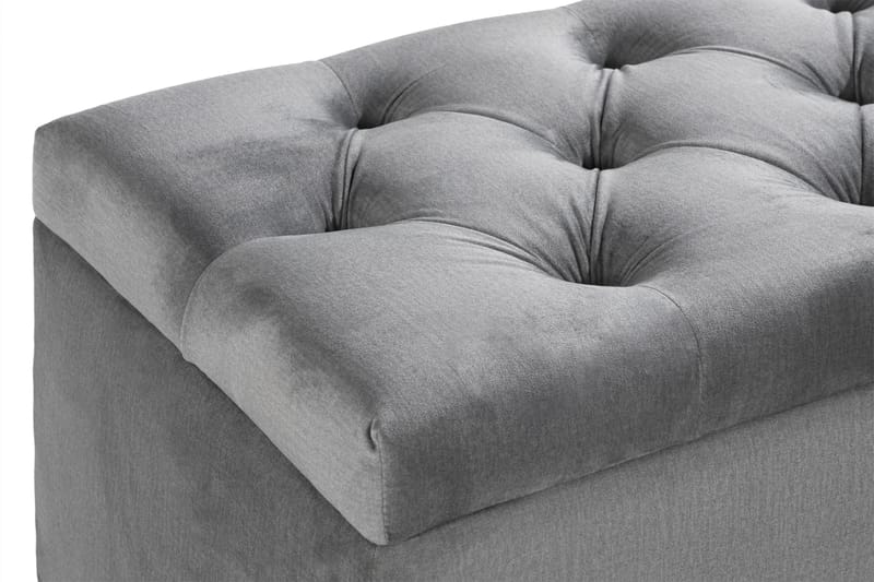 Ella Sängkista 140cm Djuphäftad - Grå/Sammet - Möbler - Säng - Sängtillbehör & sänggavel - Sängförvaring