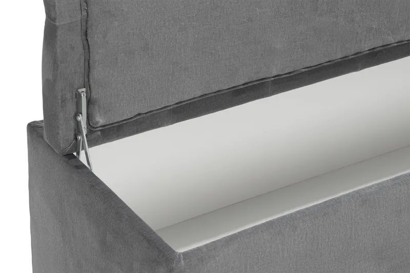 Ella Sängkista 140cm Djuphäftad - Grå/Sammet - Möbler - Säng - Sängtillbehör & sänggavel - Sängförvaring