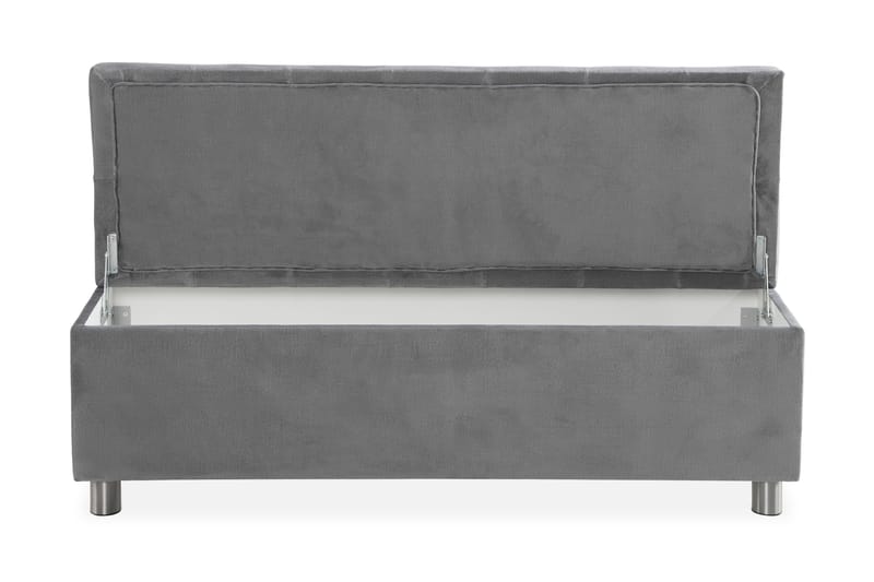 Ella Sängkista 140cm Djuphäftad - Grå/Sammet - Möbler - Säng - Sängtillbehör & sänggavel - Sängförvaring