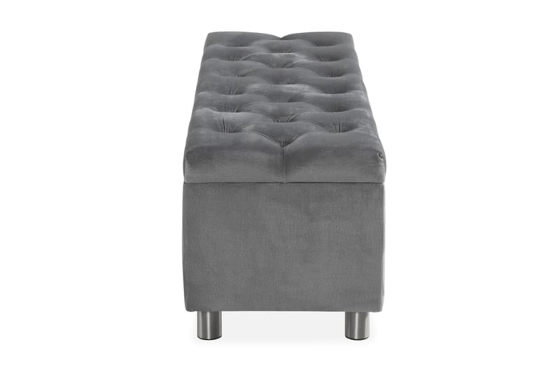 Ella Sängkista 140cm Djuphäftad - Grå/Sammet - Möbler - Säng - Sängtillbehör & sänggavel - Sängförvaring