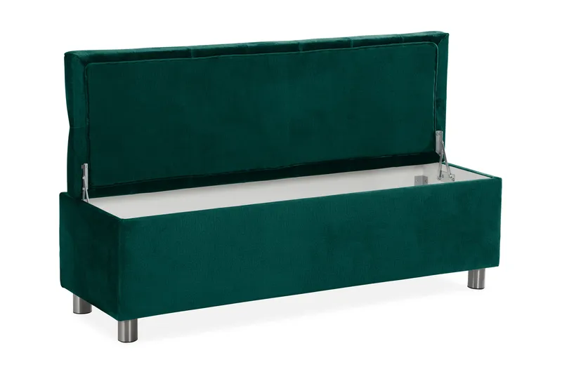 Ella Sängkista 140cm Djuphäftad - Grön/Sammet - Möbler - Säng - Sängtillbehör & sänggavel - Sängförvaring