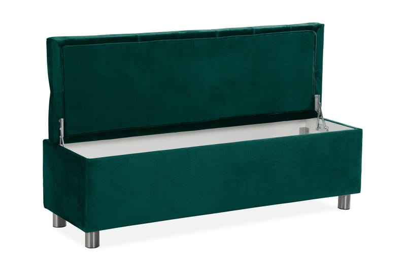 Ella Sängkista 140cm Djuphäftad - Grön/Sammet - Möbler - Säng - Sängtillbehör & sänggavel - Sängförvaring
