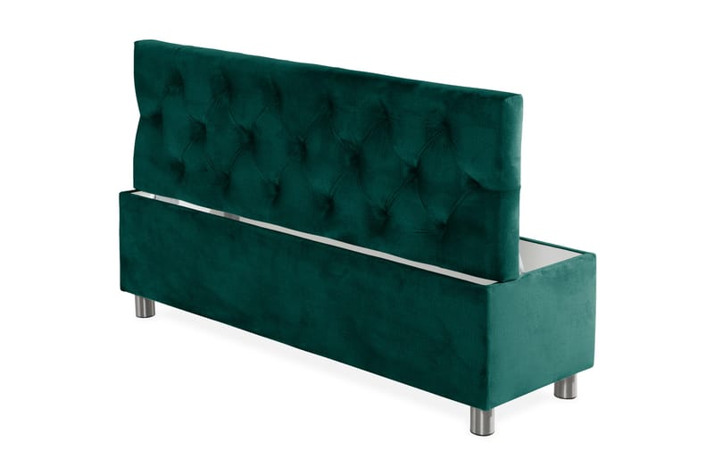Ella Sängkista 140cm Djuphäftad - Grön/Sammet - Möbler - Säng - Sängtillbehör & sänggavel - Sängförvaring