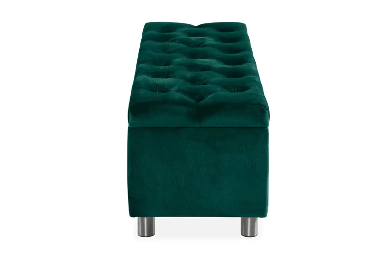 Ella Sängkista 140cm Djuphäftad - Grön/Sammet - Möbler - Säng - Sängtillbehör & sänggavel - Sängförvaring