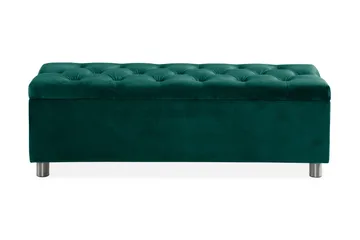 Ella Sängkista 140cm Djuphäftad - Grön/Sammet - Möbler - Säng - Sängtillbehör & sänggavel - Sängförvaring