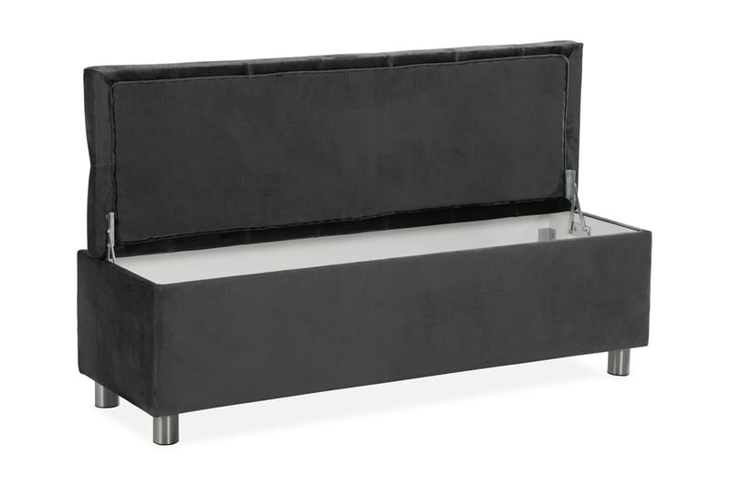 Ella Sängkista 140cm Djuphäftad - Mörkgrå - Möbler - Säng - Sängtillbehör & sänggavel - Sängförvaring