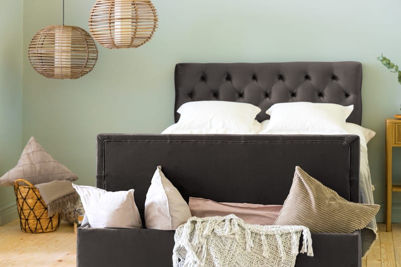 Ella Sängkista 140cm Djuphäftad - Svart - Möbler - Säng - Sängtillbehör & sänggavel - Sängförvaring