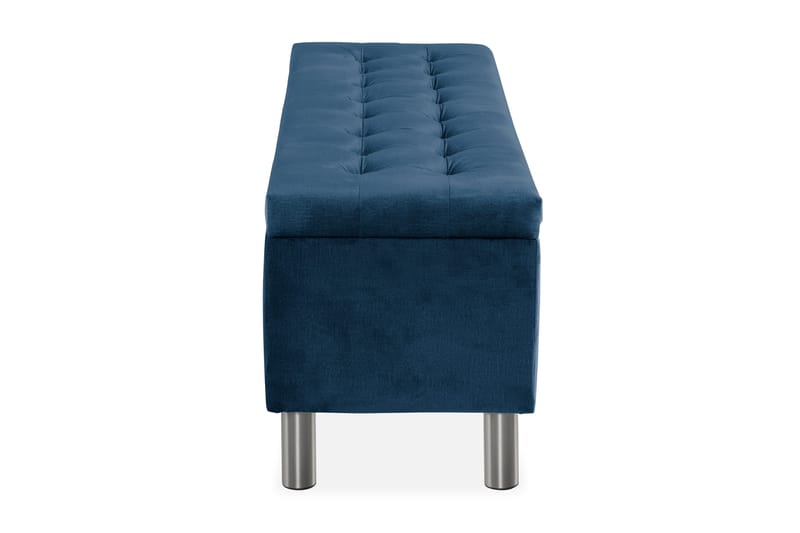 Ella Sängkista 140cm Rutig - Blå/Sammet - Möbler - Säng - Sängtillbehör & sänggavel - Sängförvaring