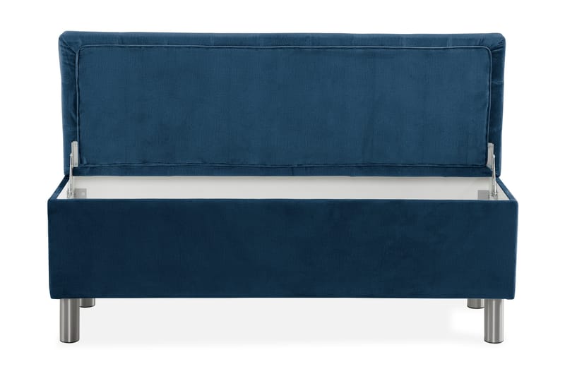 Ella Sängkista 140cm Rutig - Blå/Sammet - Möbler - Säng - Sängtillbehör & sänggavel - Sängförvaring