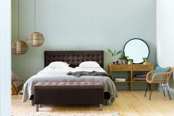 Ella Sängkista 140cm Rutig - Brun/Sammet - Möbler - Säng - Sängtillbehör & sänggavel - Sängförvaring