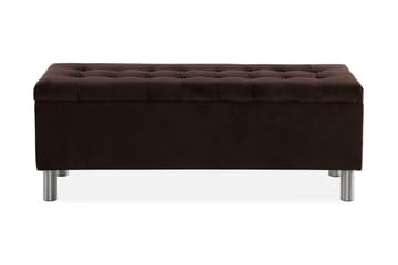 Ella Sängkista 140cm Rutig - Brun/Sammet - Möbler - Säng - Sängtillbehör & sänggavel - Sängförvaring