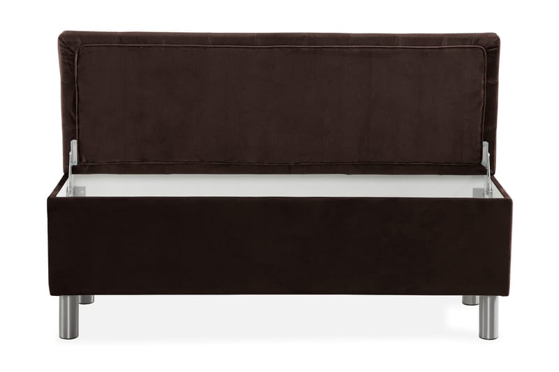 Ella Sängkista 140cm Rutig - Brun/Sammet - Möbler - Säng - Sängtillbehör & sänggavel - Sängförvaring