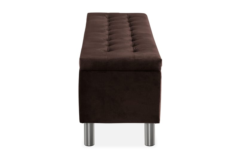 Ella Sängkista 140cm Rutig - Brun/Sammet - Möbler - Säng - Sängtillbehör & sänggavel - Sängförvaring