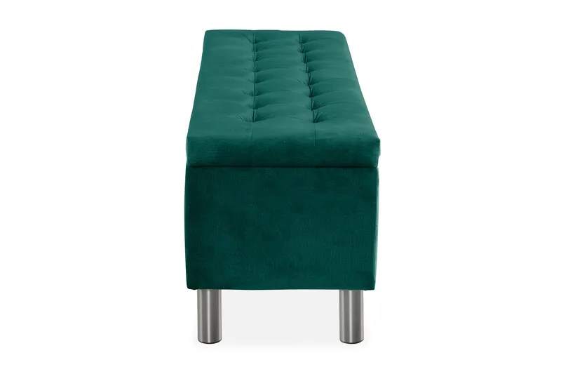 Ella Sängkista 140cm Rutig - Grön/Sammet - Möbler - Säng - Sängtillbehör & sänggavel - Sängförvaring