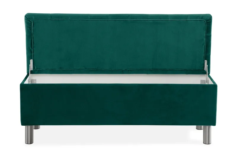 Ella Sängkista 140cm Rutig - Grön/Sammet - Möbler - Säng - Sängtillbehör & sänggavel - Sängförvaring