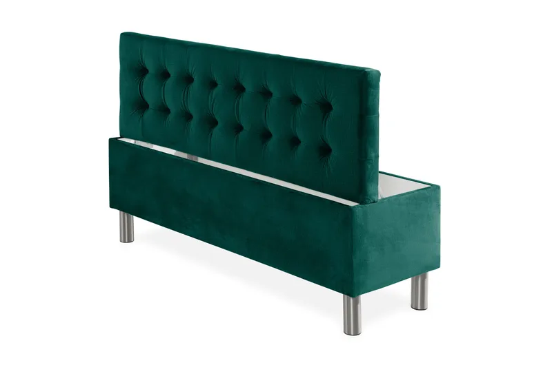 Ella Sängkista 140cm Rutig - Grön/Sammet - Möbler - Säng - Sängtillbehör & sänggavel - Sängförvaring