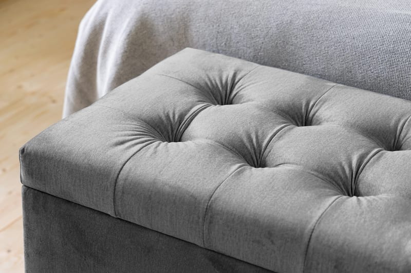 Ella Sängkista 140cm Rutig - Mörkgrå - Möbler - Säng - Sängtillbehör & sänggavel - Sängförvaring