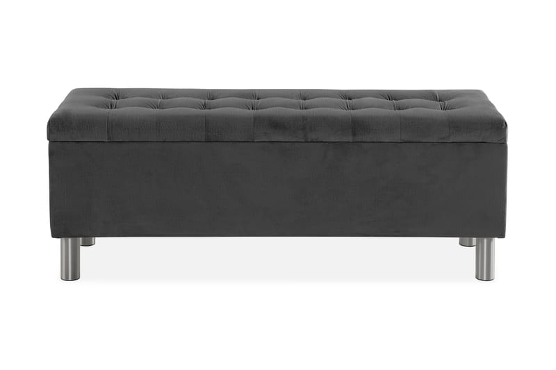 Ella Sängkista 140cm Rutig - Mörkgrå - Möbler - Säng - Sängtillbehör & sänggavel - Sängförvaring