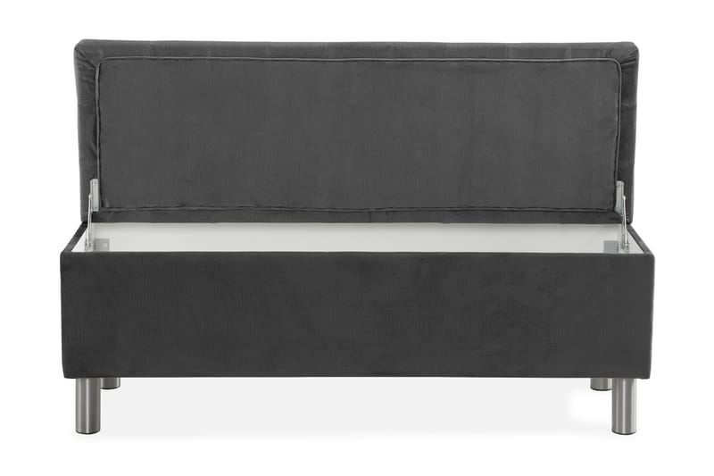 Ella Sängkista 140cm Rutig - Mörkgrå - Möbler - Säng - Sängtillbehör & sänggavel - Sängförvaring