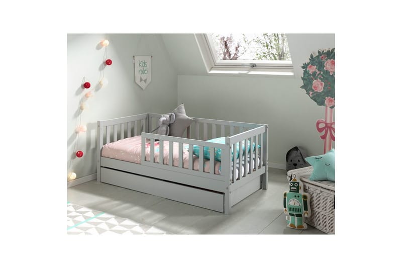 Juniorsäng med låda Peuterbed Grå - Grå - Möbler - Säng - Sängtillbehör & sänggavel - Sängförvaring