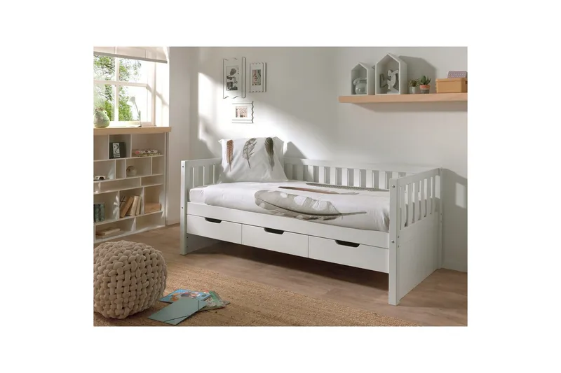 Koj säng Fritz Vit, Med låda - Vit, Med låda - Möbler - Säng - Sängtillbehör & sänggavel - Sängförvaring