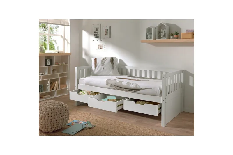 Koj säng Fritz Vit, Med låda - Vit, Med låda - Möbler - Säng - Sängtillbehör & sänggavel - Sängförvaring