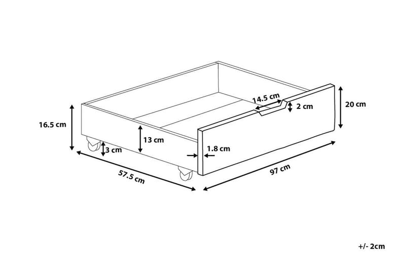 Rumilly Låda 97 58 cm - Blå - Möbler - Säng - Sängtillbehör & sänggavel - Sängförvaring